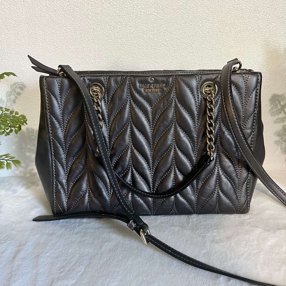 Kate Spade Meena Briar Lane Quilted Gunmetal
